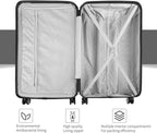 Fochier 3 Piece Expandable Luggage Set with TSA Lock, Hard Shell Rolling Suitcase Set with 4 Spinner Wheels for Women Man , 20 24 28 Inch