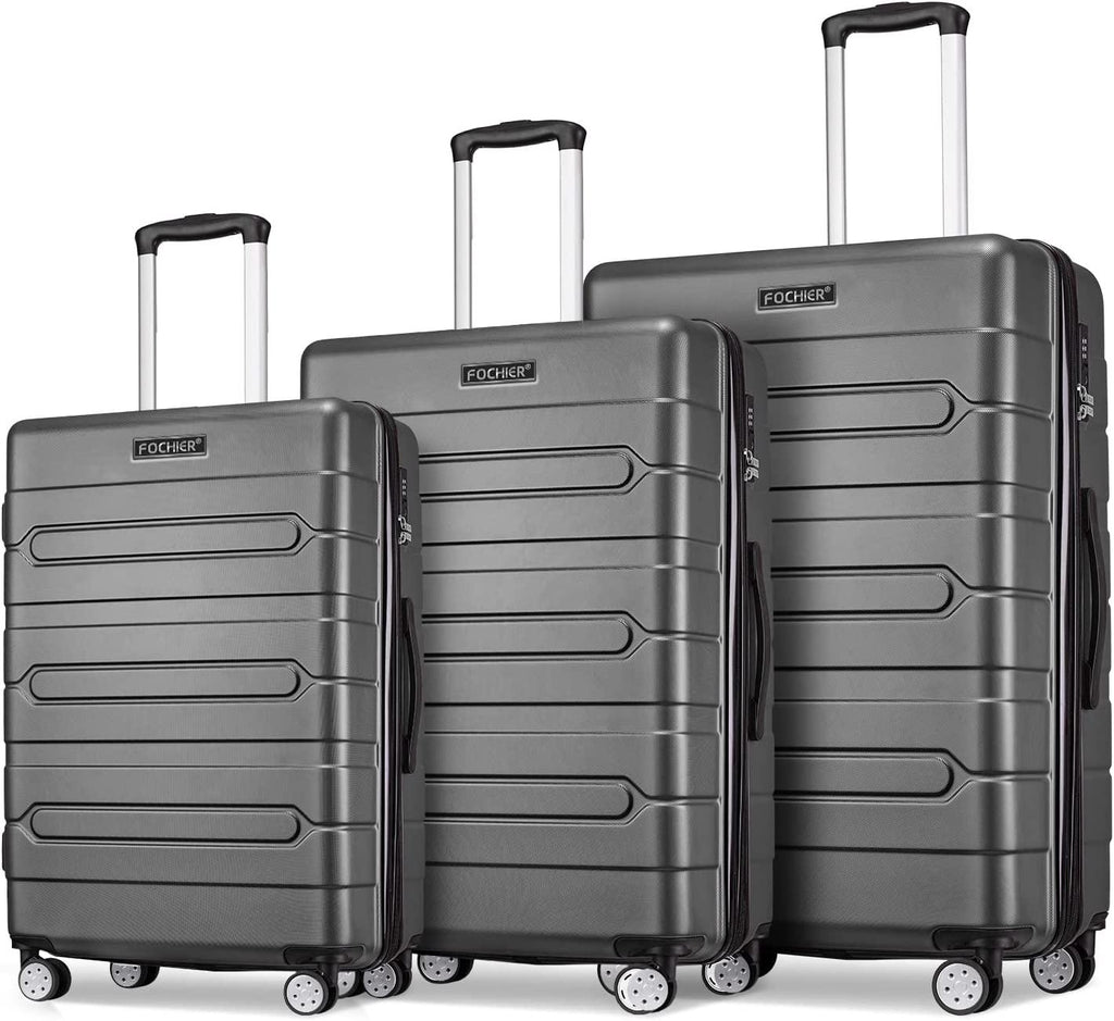 Fochier 3 Piece Expandable Luggage Set with TSA Lock, Hard Shell Rolling Suitcase Set with 4 Spinner Wheels for Women Man , 20 24 28 Inch