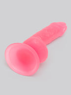 BASICS Glow In the Dark Realistic Suction Cup Dildo 6 Inch, Pink