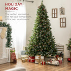 6 ft. Pre-Lit Incandescent Flocked Pre-Decorated Artificial Christmas Tree with 250 Warm White Lights