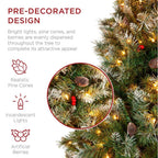 6 ft. Pre-Lit Incandescent Flocked Pre-Decorated Artificial Christmas Tree with 250 Warm White Lights