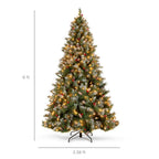 6 ft. Pre-Lit Incandescent Flocked Pre-Decorated Artificial Christmas Tree with 250 Warm White Lights
