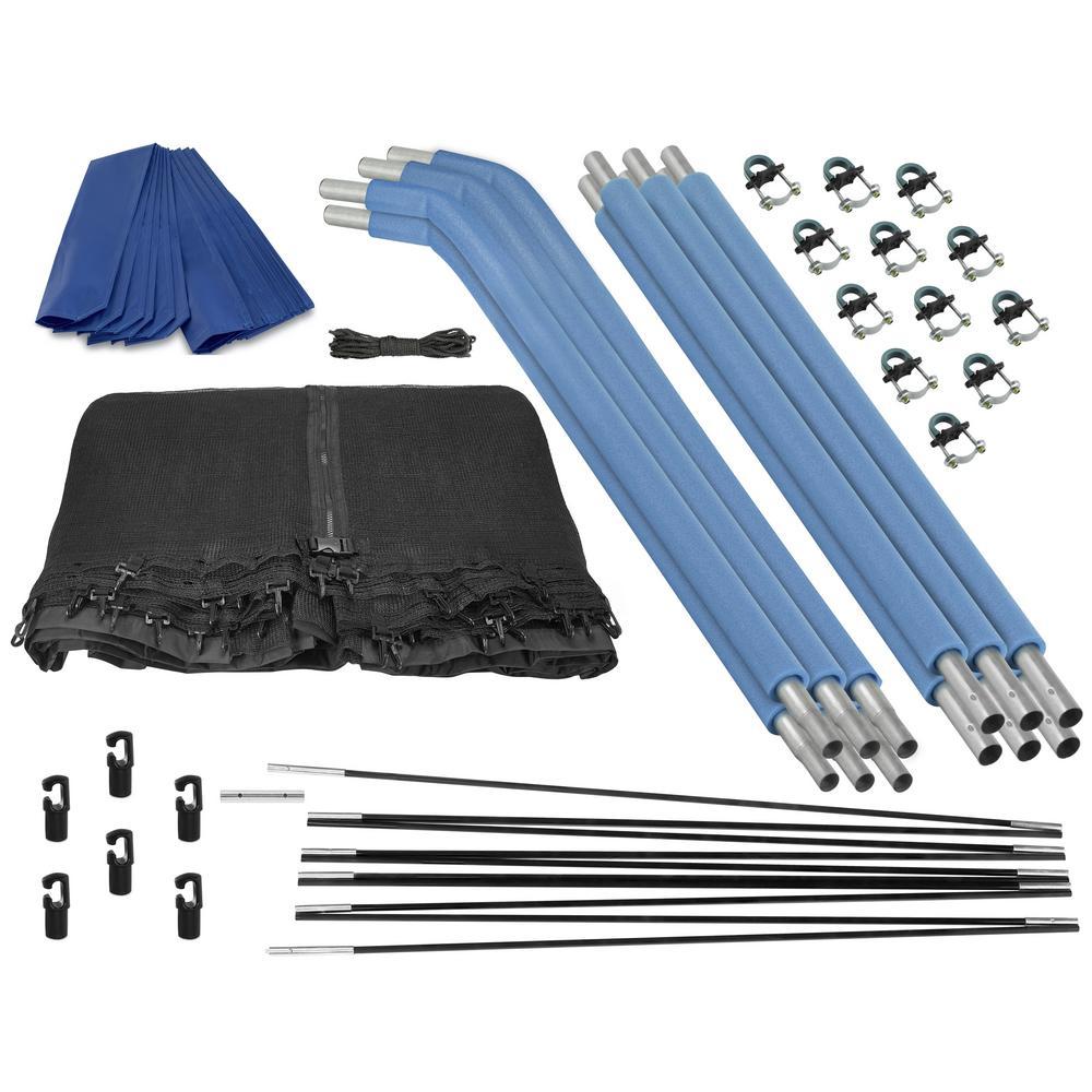 Trampoline Enclosure Set with Top Ring Enclosure System, to fit 12 ft. Round Frames, for 3 or 6 W-Shaped Legs