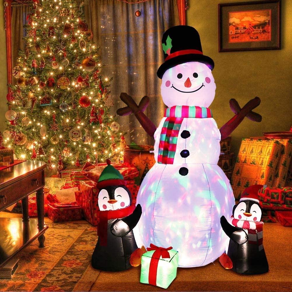 JJKFQ 183cm Christmas Decorations Upgraded Snowman Inflatable Props Inflatable Toy Indoor Outdoor Yard Garden Decorations