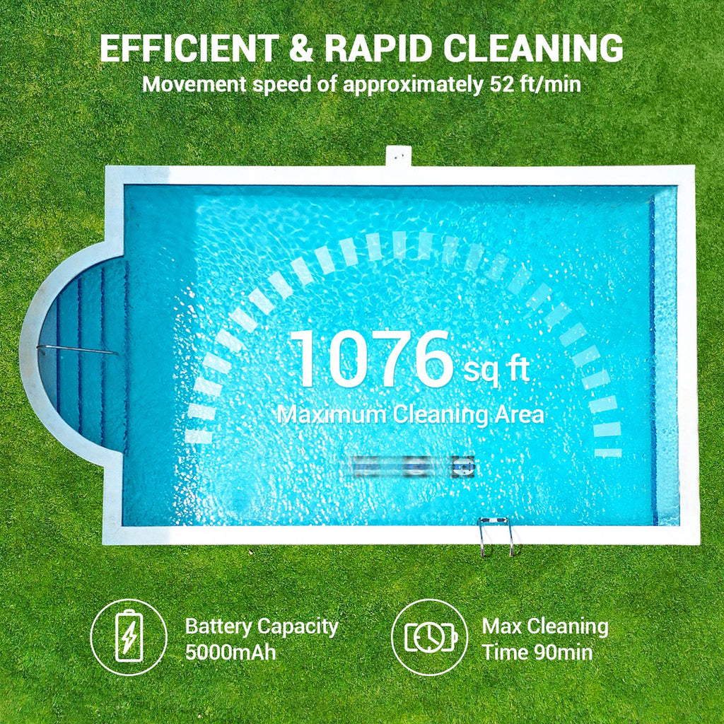 ausono cordless robotic automatic pool cleaner for swimming pools with a flat floor