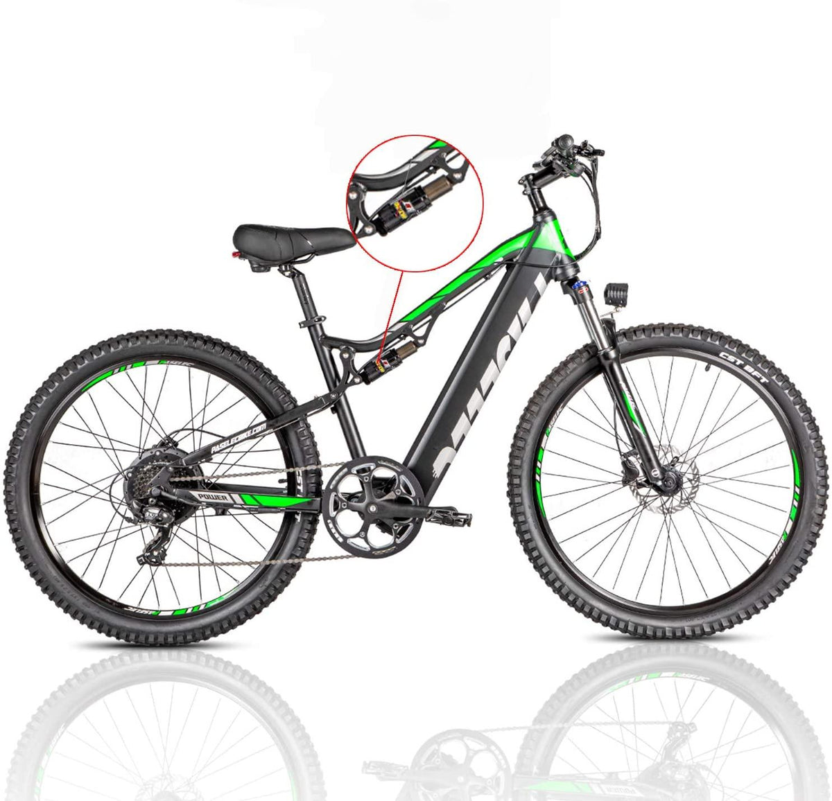 Electric Mountain Bikes for Adults 27.5'' Electric Bicycle, Hydraulic Brakes, 500W Ebike with13ah Removable Lithium Battery Moped Cycle, Full Suspension E-MTB, Professional 8-Speed Gears