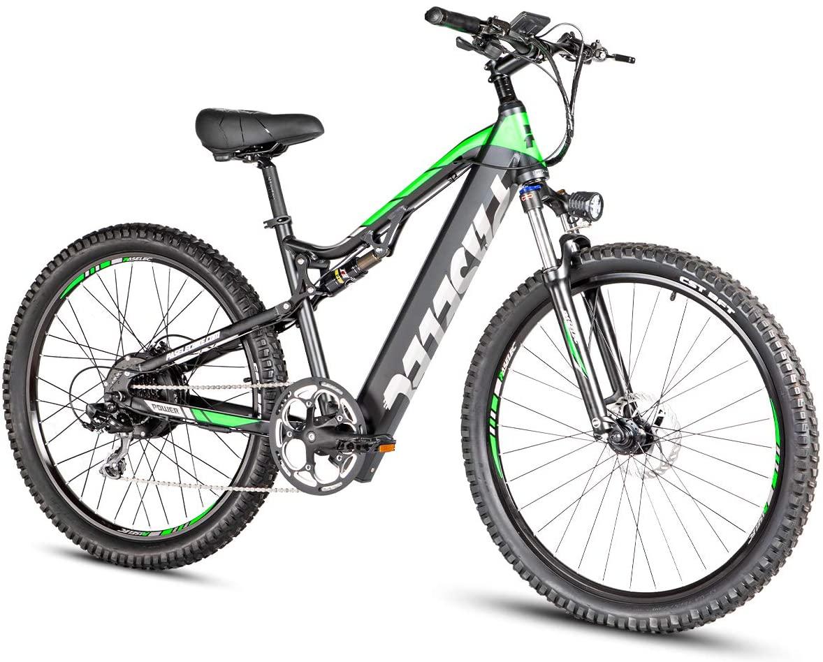 Electric Mountain Bikes for Adults 27.5'' Electric Bicycle, Hydraulic Brakes, 500W Ebike with13ah Removable Lithium Battery Moped Cycle, Full Suspension E-MTB, Professional 8-Speed Gears