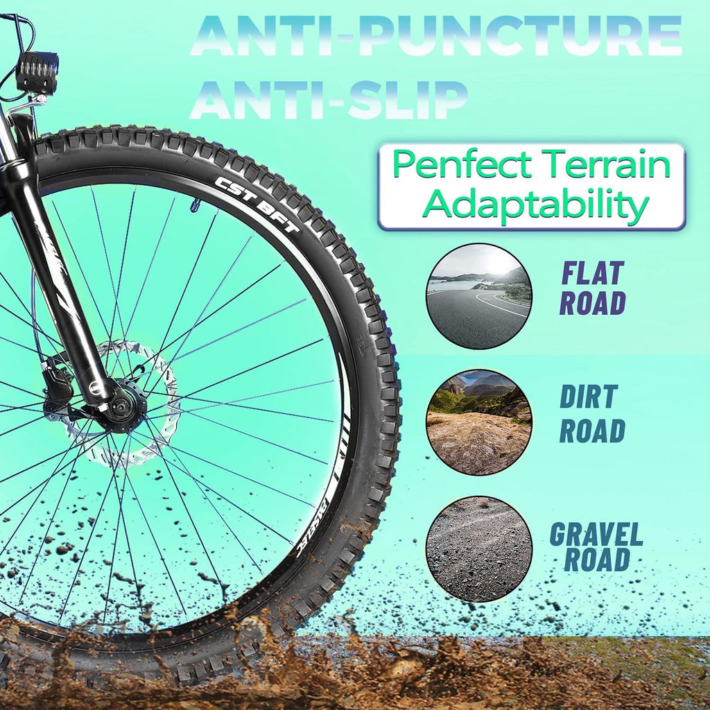 Electric Mountain Bikes for Adults 27.5'' Electric Bicycle, Hydraulic Brakes, 500W Ebike with13ah Removable Lithium Battery Moped Cycle, Full Suspension E-MTB, Professional 8-Speed Gears