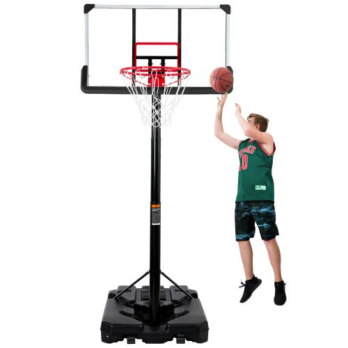 Portable Basketball Hoop &amp; Goal, Outdoor Basketball System with 6.6-10ft Height Adjustment for Youth, Adults