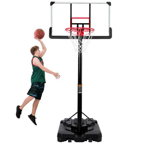 Portable Basketball Hoop &amp; Goal, Outdoor Basketball System with 6.6-10ft Height Adjustment for Youth, Adults
