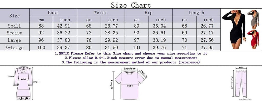 Women's Sexy Long Sleeve V Neck Ruched Bodycon Mini Party Cocktail Dress