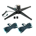 Black Metal Rotating Artificial Christmas Tree Stand with Twinkly App Controlled RGB Lights