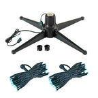 Black Metal Rotating Artificial Christmas Tree Stand with Twinkly App Controlled RGB Lights