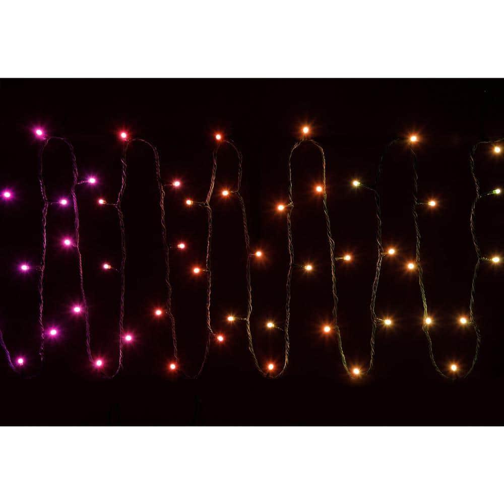 Black Metal Rotating Artificial Christmas Tree Stand with Twinkly App Controlled RGB Lights