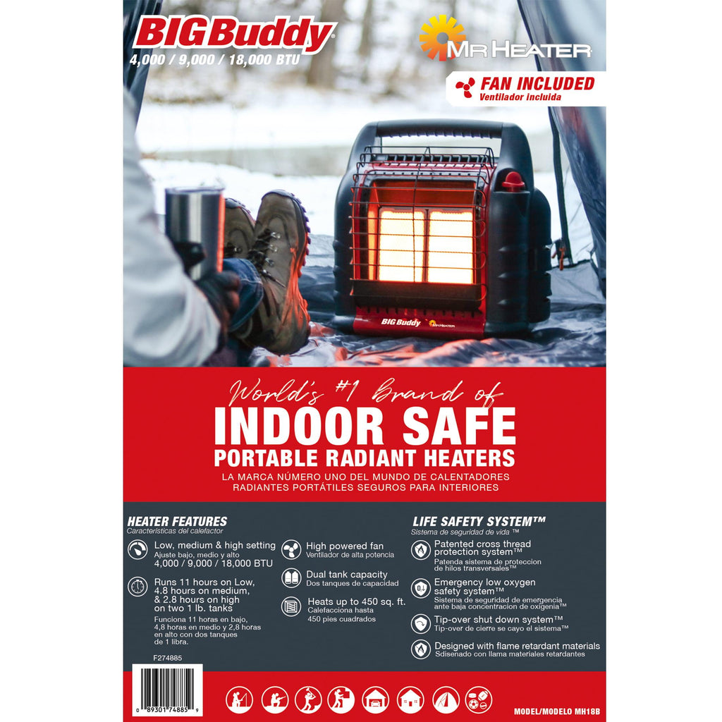18,000 BTU Portable Radiant Big Buddy Propane Heater