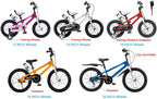 RoyalBaby Kids Bike Boys Girls Freestyle Bicycle 12 14 16 Inch with Training Wheels, 16 18 20 with Kickstand Child's Bike, Blue Red White Pink Green Orange