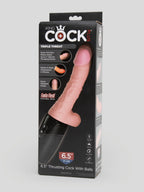 King Cock Ultra Realistic Thrusting Warming Realistic Vibrator 6 Inch, Flesh Pink
