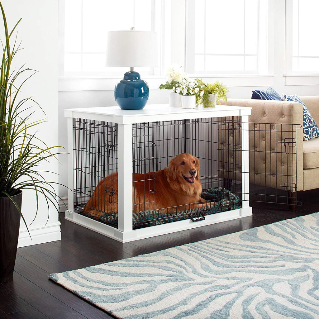 Merry Products White Wooden Pet Kennel with Crate Cover Small, White