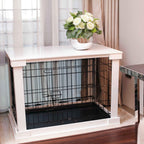 Merry Products White Wooden Pet Kennel with Crate Cover Small, White