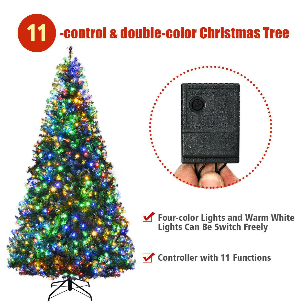 9Ft Pre-Lit Artificial Christmas Tree Premium Hinged w/ 1000 LED Lights &amp; Stand