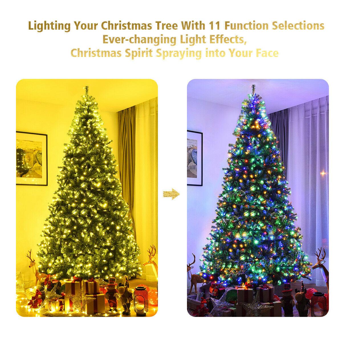 9Ft Pre-Lit Artificial Christmas Tree Premium Hinged w/ 1000 LED Lights &amp; Stand