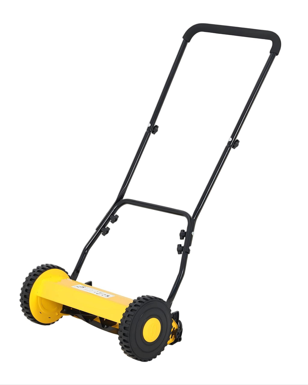 14" Hand Push Lawn Mower, 5-Blade Push Reel Lawn Mower with Adjustable Cutting Height, Quiet Eco-Friendly Manual Lawnmower for Home Garden
