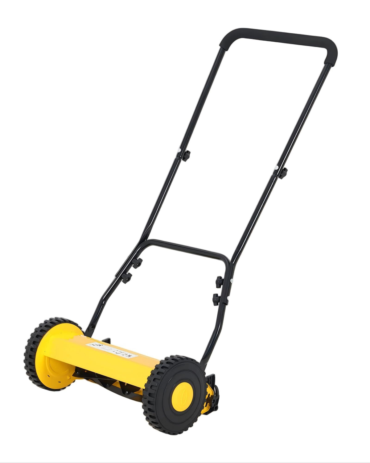 14" Hand Push Lawn Mower, 5-Blade Push Reel Lawn Mower with Adjustable Cutting Height, Quiet Eco-Friendly Manual Lawnmower for Home Garden
