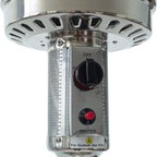 46000 BTU Propane Patio Heater with Hollow Pattern on Tank house,Stainless Steel, with wheels and Hose Set,Black Cover Included,ETL Certificate