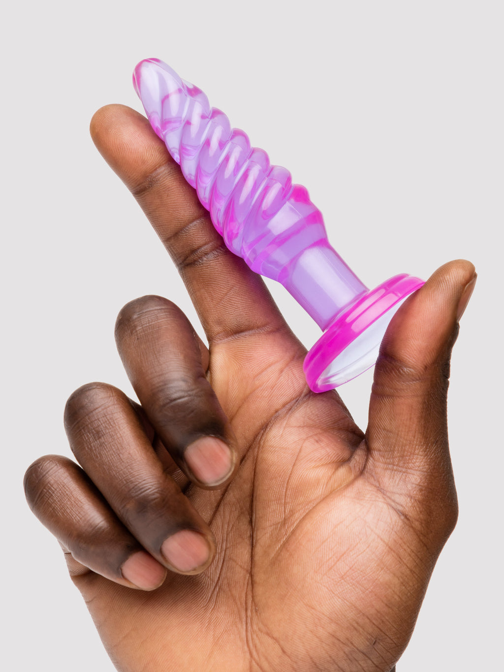 BASICS Spiral Butt Plug 4 Inch, Purple
