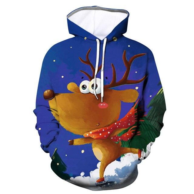 2021 Xmas Winter 3D Santa Claus Printing Sweatshirt Hoodies