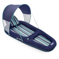 Aqua Leisure Luxury Inflatable Pool Float Lounger w/ Removable Canopy, Blue Stripe &amp; 11 Foot Supersized Floating Party Plank