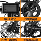 26 In. 500W 36V Electric Fat Tire Bicycle e-bike Beach Snow City Bike Road Bicycle Cycling 7 Speed