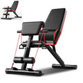 Novashion Adjustable Weight Bench - 7 Positions, Incline, Flat and Decline Bench, Foldable Exercise Workout Bench for Home Gym, 770 Lbs. Capacity (Black and Red)