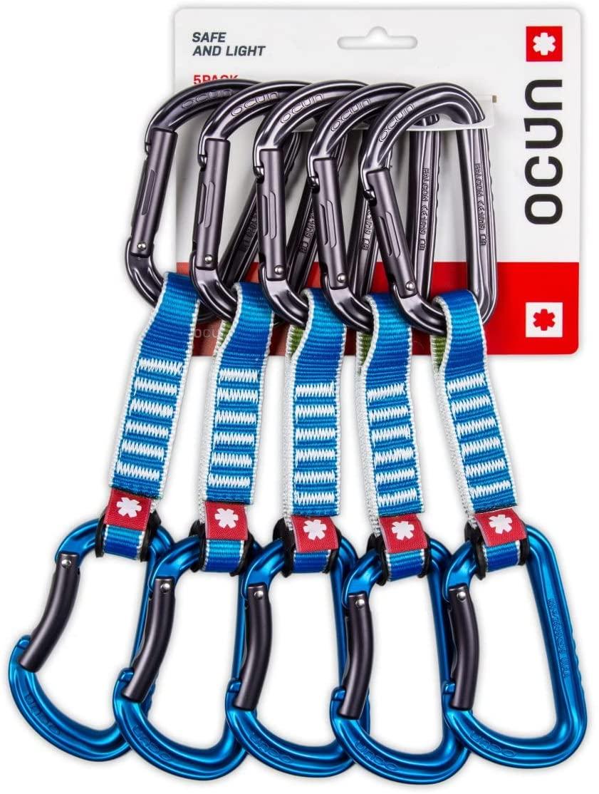 Ocun Falcon QD Zoom PA 15/22 Straight Carabiner 5-Pack for Rock Climbing
