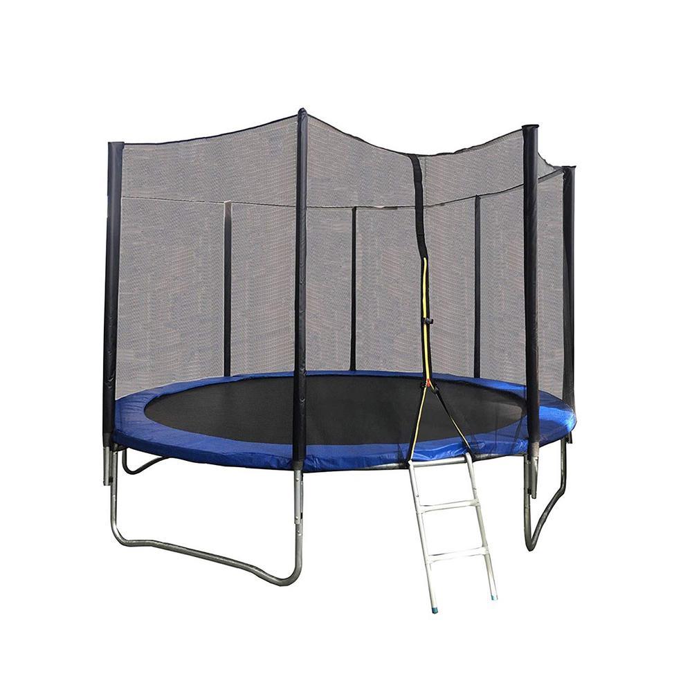 14 ft. Trampoline with Safety Net and Ladder in Black and Blue
