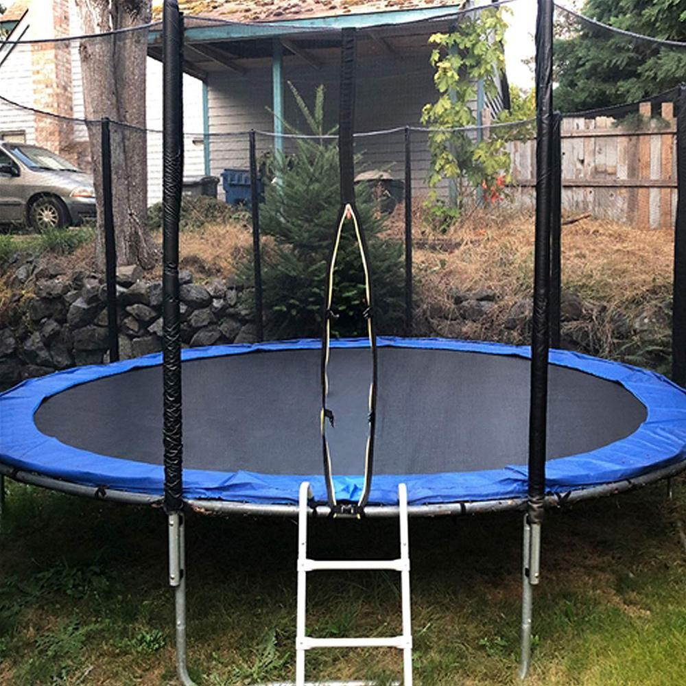 14 ft. Trampoline with Safety Net and Ladder in Black and Blue
