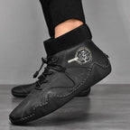 Mens Handmade Soft Non Slip Elastic Sock Leather Ankle Boots