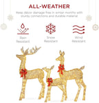 KXRELTY Good Choice Products 3-Piece Lighted Christmas Deer Family Set Outdoor Yard Decoration with 360 LED Lights, Stakes, Zip Ties - Gold