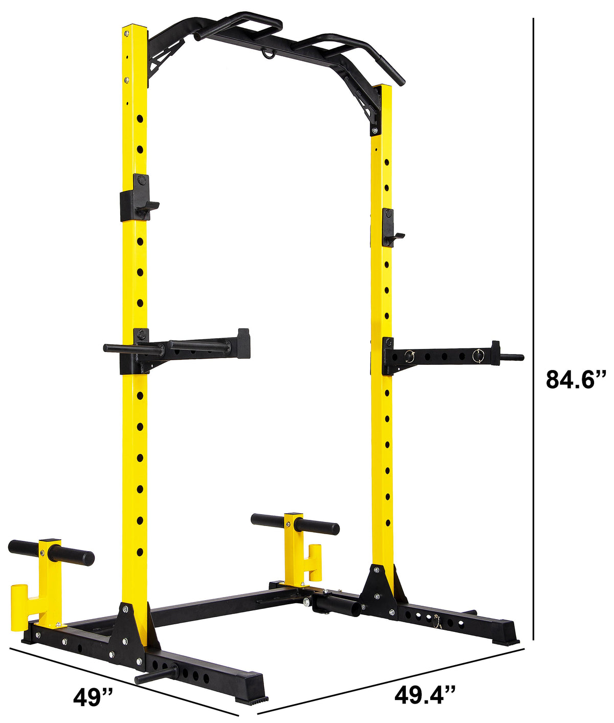 Everyday Essentials Multi-Function Adjustable Power Rack Exercise Squat Stand with Dip Bars, Weight Plate Holders, J-Hooks and Other Accessories, 1000-Pound Capacity