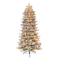 6.5 ft. Pre-Lit Flocked Slim Fraser Fir Artificial Christmas Tree with 350 UL-Listed Clear Lights