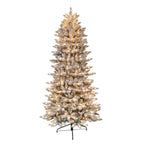 6.5 ft. Pre-Lit Flocked Slim Fraser Fir Artificial Christmas Tree with 350 UL-Listed Clear Lights