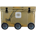 Elite 78 Qt. Rotational-Molded Customizable Cooler System with 3 Sets of Standard Wheels in Tan