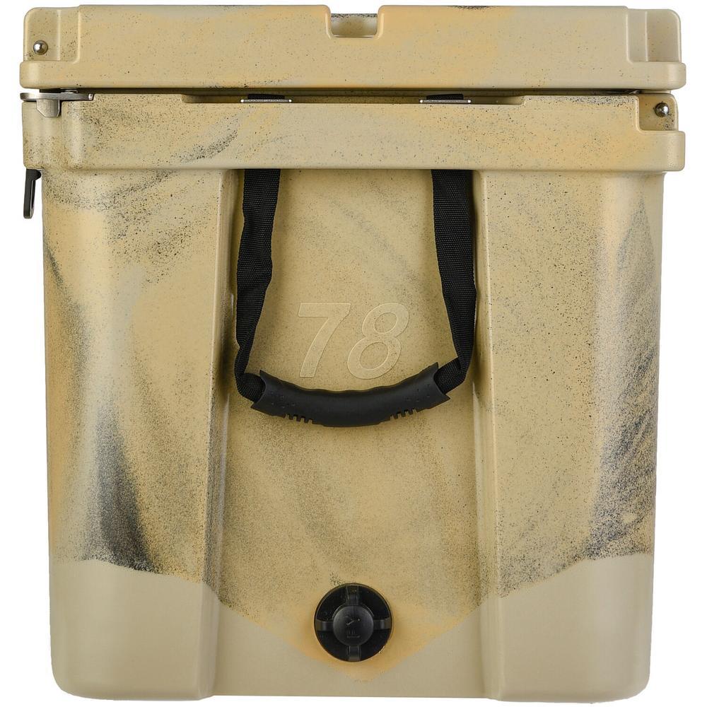 Elite 78 Qt. Rotational-Molded Customizable Cooler System with 3 Sets of Standard Wheels in Tan