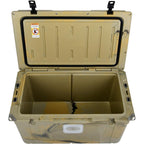 Elite 78 Qt. Rotational-Molded Customizable Cooler System with 3 Sets of Standard Wheels in Tan