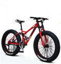 CHICAI Adult Mountain Bike 26/24-inch Mountain Bike High Carbon Steel Cross Country Bike 21/24/27/30 Speed Bike Full Suspension Bike Equipped with Double Disc Brake Mountain Bike