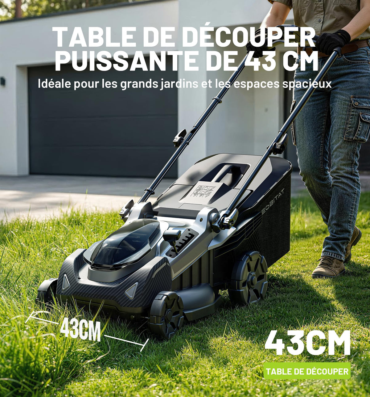 40V 18'' (Push) Extended Runtime Lawn Mower, 2-in-1 Mulching/Bagging Brushless with 6-Position Height Adjustment, Include 8.0Ah Battery x 2 and Rapid Charger