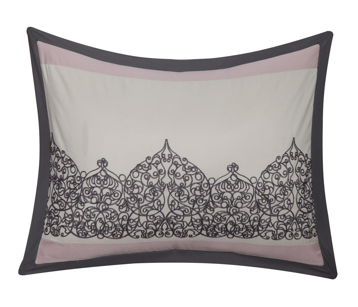 Nanshing Rosaline 7 Piece Microfiber Comforter Set with Bonus Pillows, Pink, King