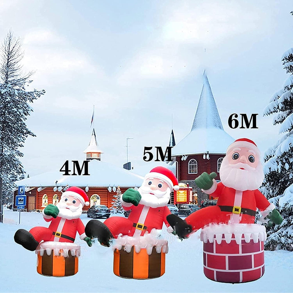 Taek-cheon Christmas Santa Claus, Climbing Chimney, Christmas Inflatable Decorations, Stand Decoration for Holiday Party Xmas Yard Garden Ground (Size : L(6M))