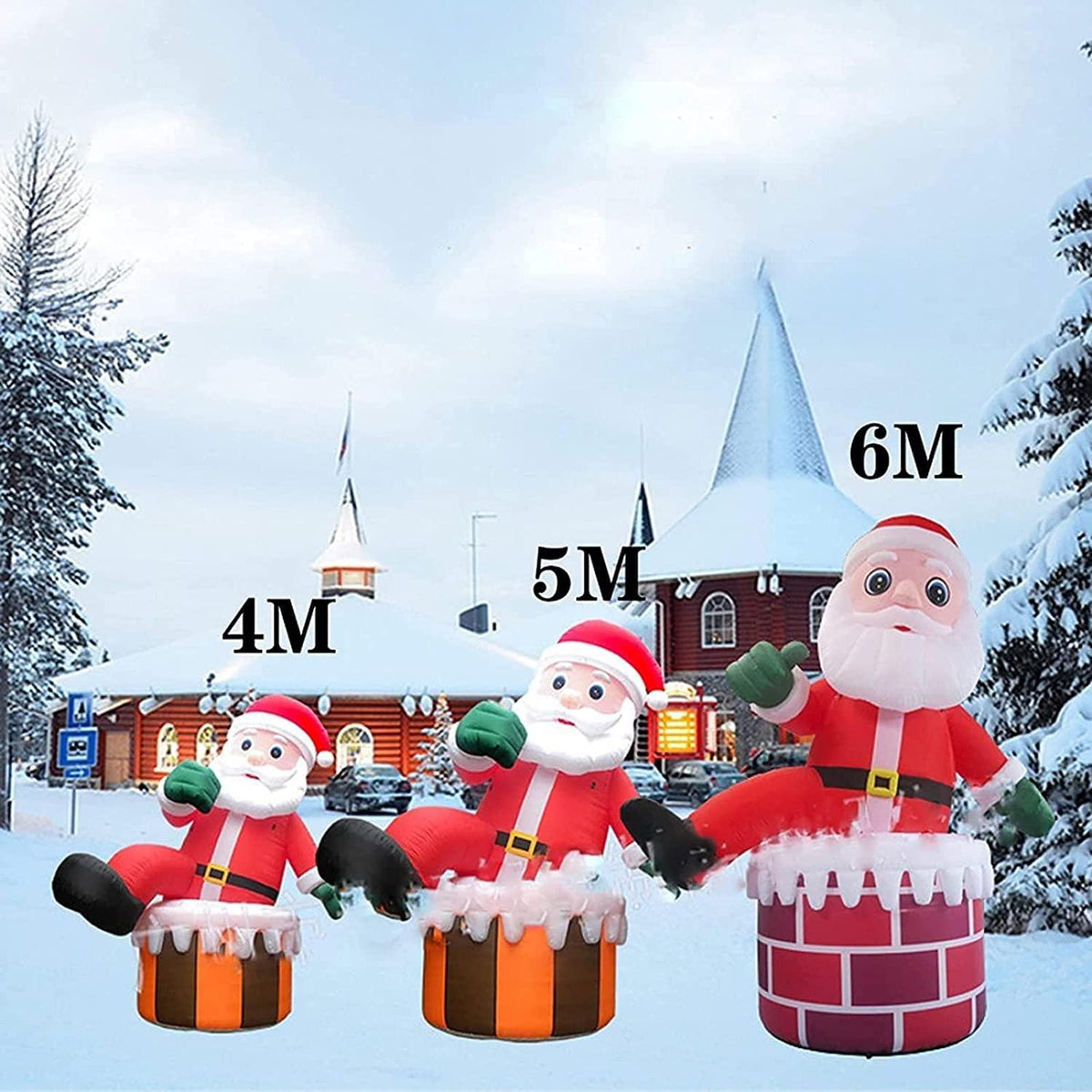 Taek-cheon Christmas Santa Claus, Climbing Chimney, Christmas Inflatable Decorations, Stand Decoration for Holiday Party Xmas Yard Garden Ground (Size : L(6M))
