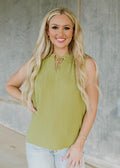 delila tank top - green meadow